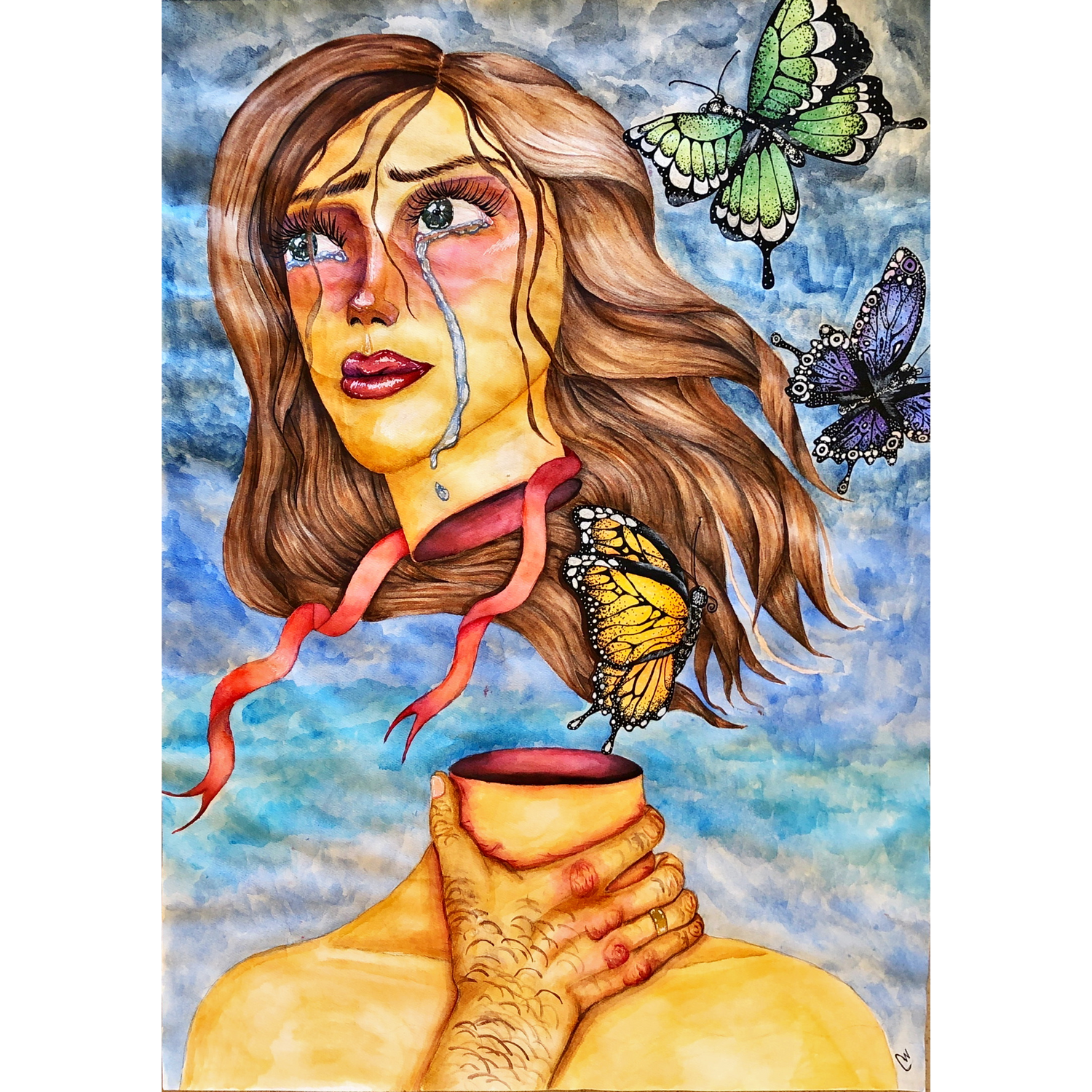 "The Red Ribbon" by Christine Wilson | Crybbyclwn Art